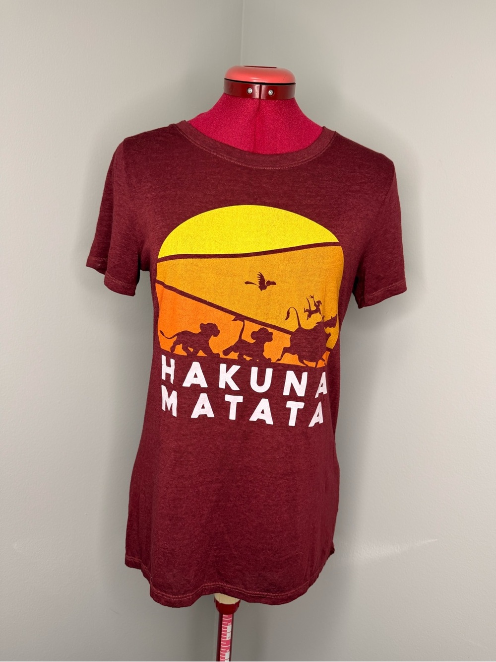 Disney Burgundy Graphic Tee - White Logo